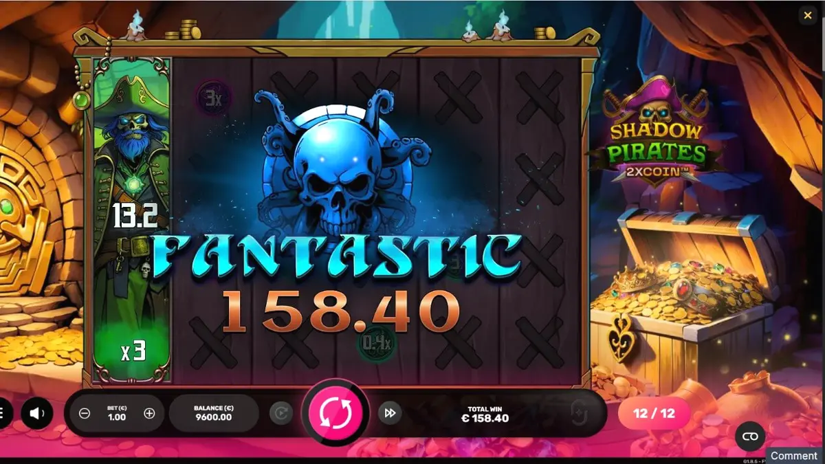 Tampilan visual slot Shadow Pirates dengan tema bajak laut hantu dan koin emas.